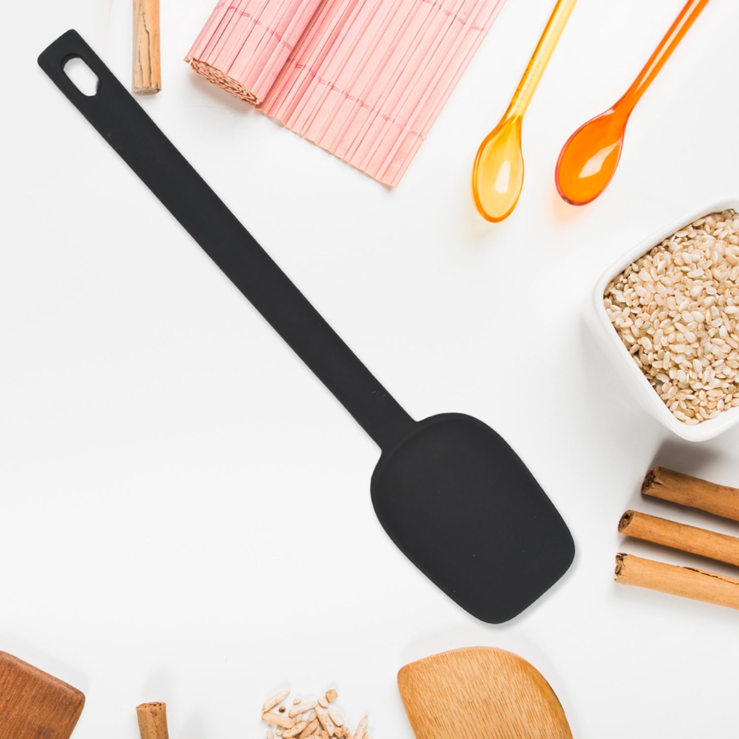 5372 SILICON NON-STICK HEAT RESISTANT KITCHEN SPOON HYGIENIC SOLID COATING COOKWARE KITCHEN TOOLS DeoDap 5372 SILICON NON-STICK HEAT RESISTANT KITCHEN SPOON HYGIENIC SOLID COATING COOKWARE KITCHEN TOOLS DeoDap